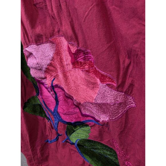 Svarga Ukraine Dress Womens 42 Embroidered Floral Cotton Traditional Red - Picture 3 of 16